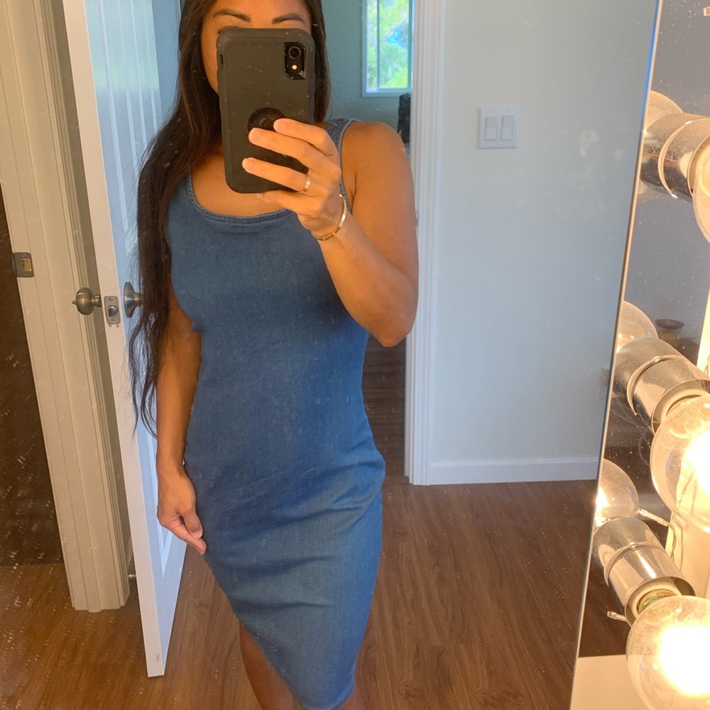 Denim Midi Dress (XS)